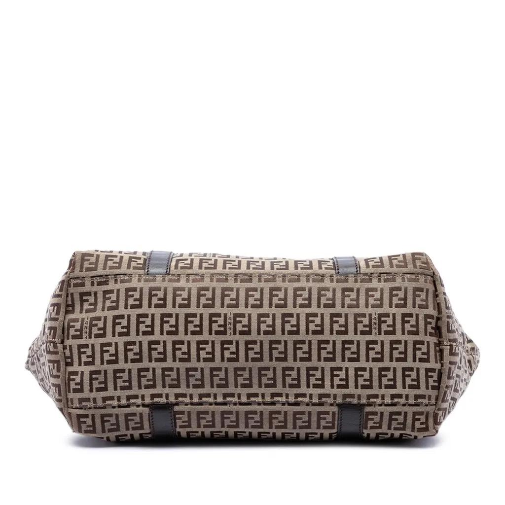 Fendi Zucchino Canvas Superstar Tote Beige Canvas Good - Inside View