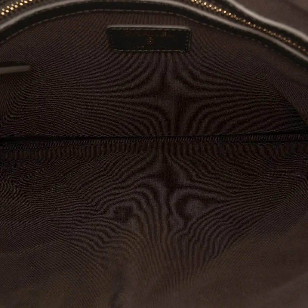 Chanel Medium Quilted Sheepskin Mademoiselle O Case Clutch Black Leather Very good - Model View