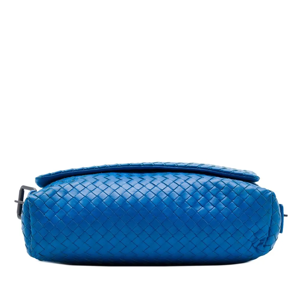 Bottega Veneta Nappa Intrecciato Flap Crossbody Blue Leather Very good - Inside View