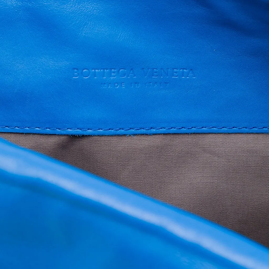 Bottega Veneta Nappa Intrecciato Flap Crossbody Blue Leather Very good - Box View
