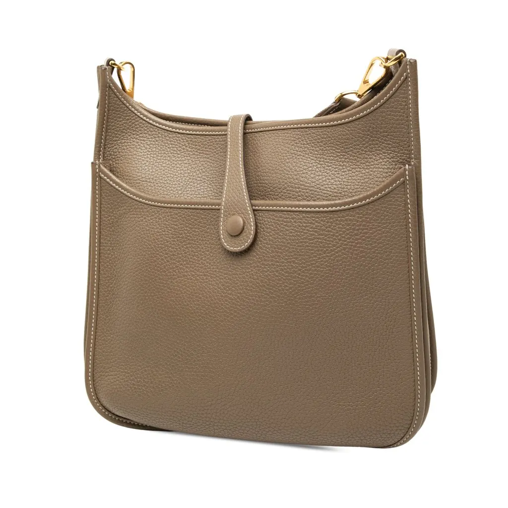 Hermès Clemence Evelyne III 29 Brown Leather Very good - Back View