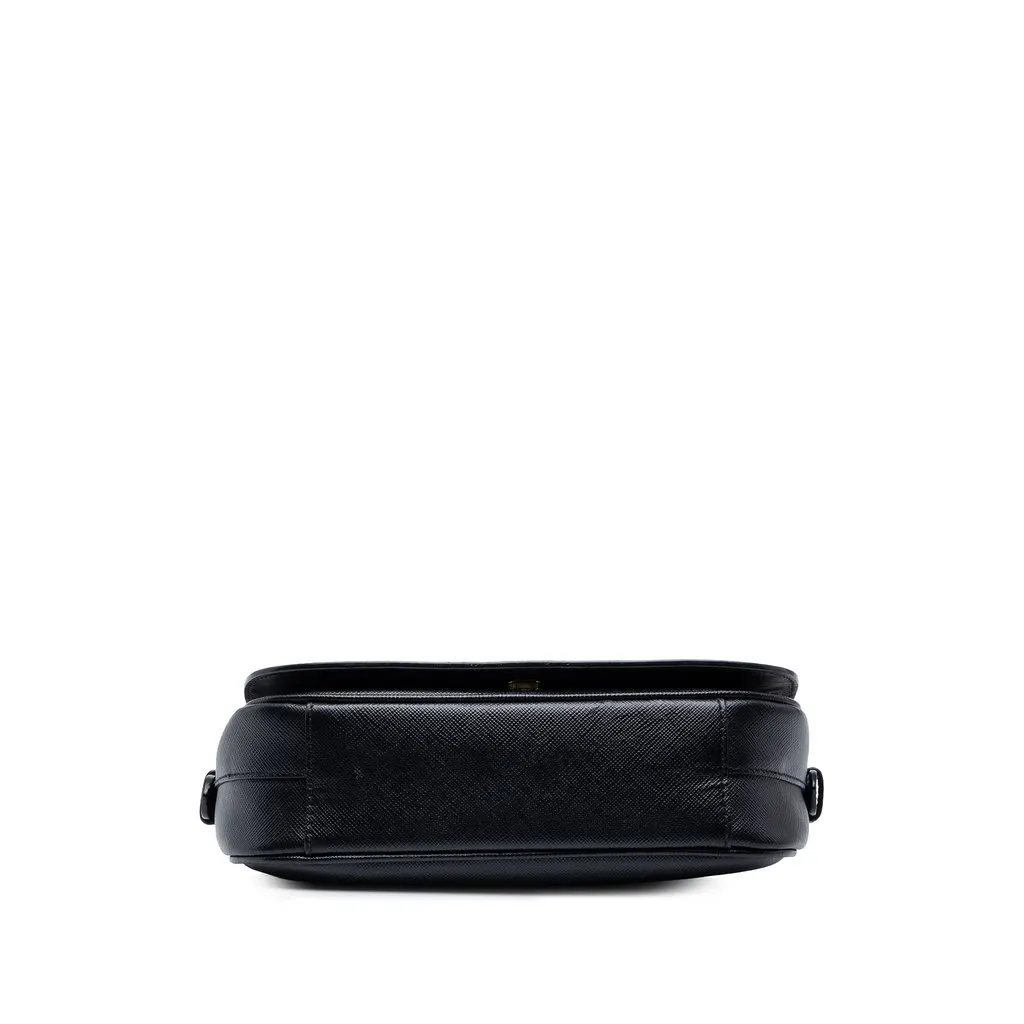 Prada Saffiano Flap Crossbody Blue Leather Very good - Inside View