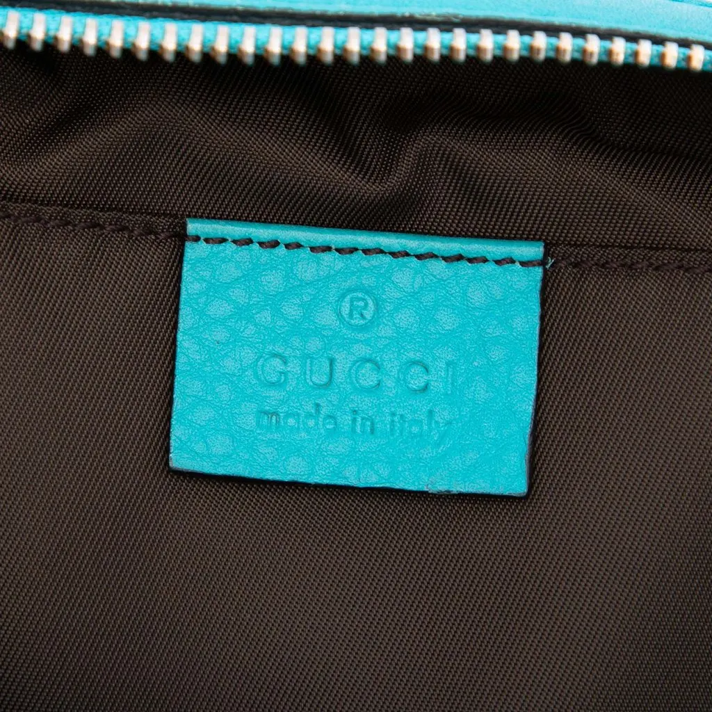 Gucci Leather Soho Cosmetic Pouch Blue Leather Very good - Box View