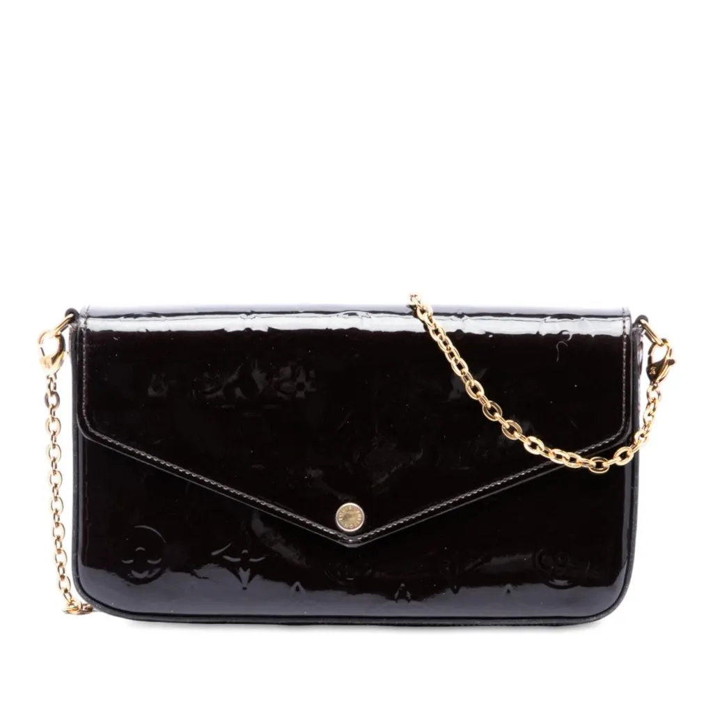 Louis Vuitton Monogram Vernis Pochette Felicie Purple Leather Good - Front View