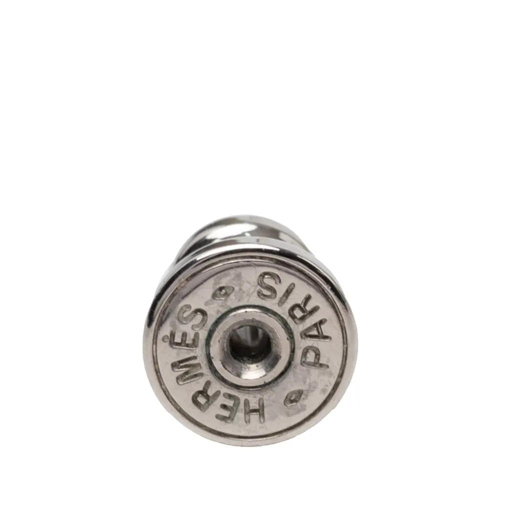 Hermès Buffalo Horn Lacquered and Palladium Plated Fidelio Village Drop Bullet Back Earrings Black Very good - Inside View