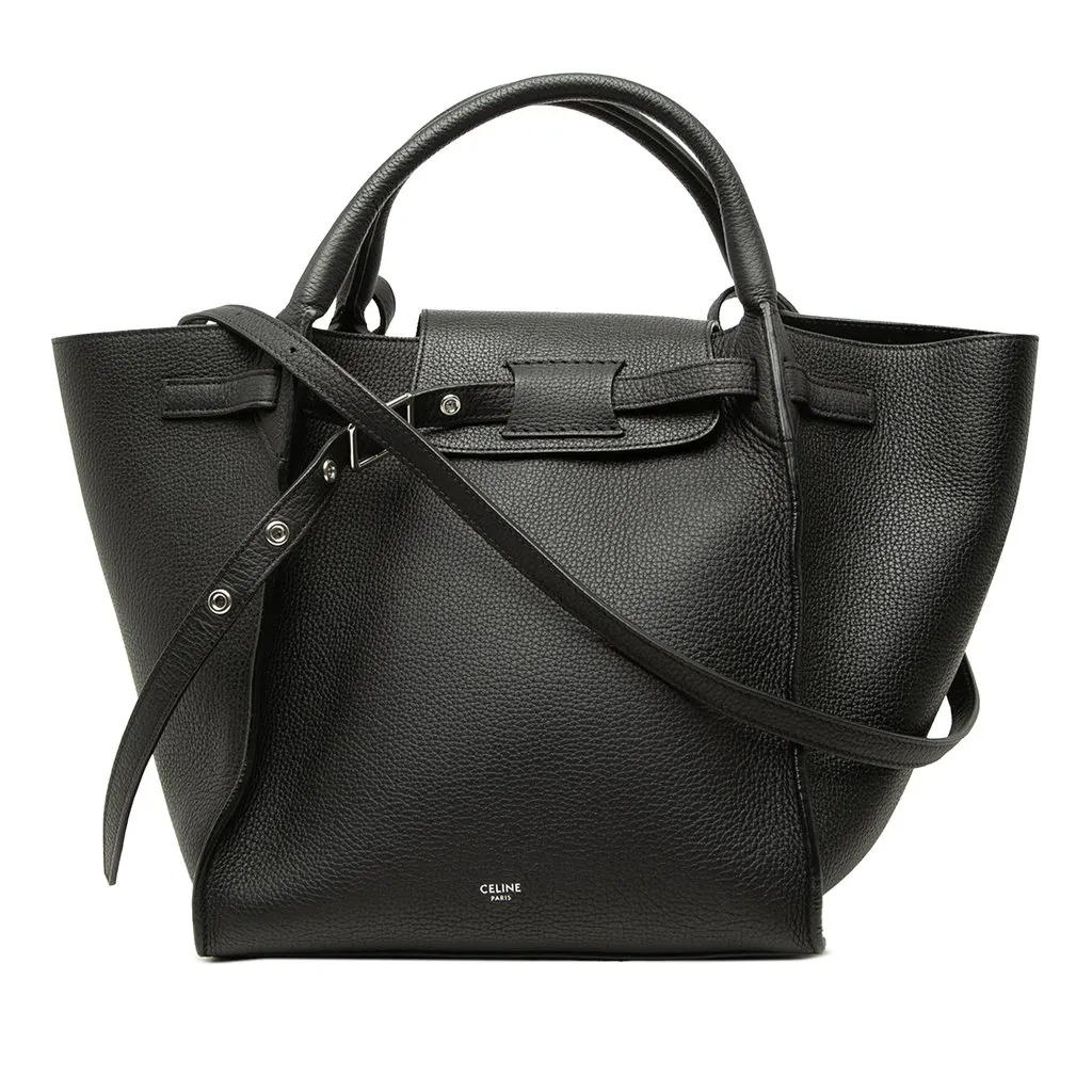 Celine Small Supple Grained Calfskin Big Bag Black Leather Very good - Front View