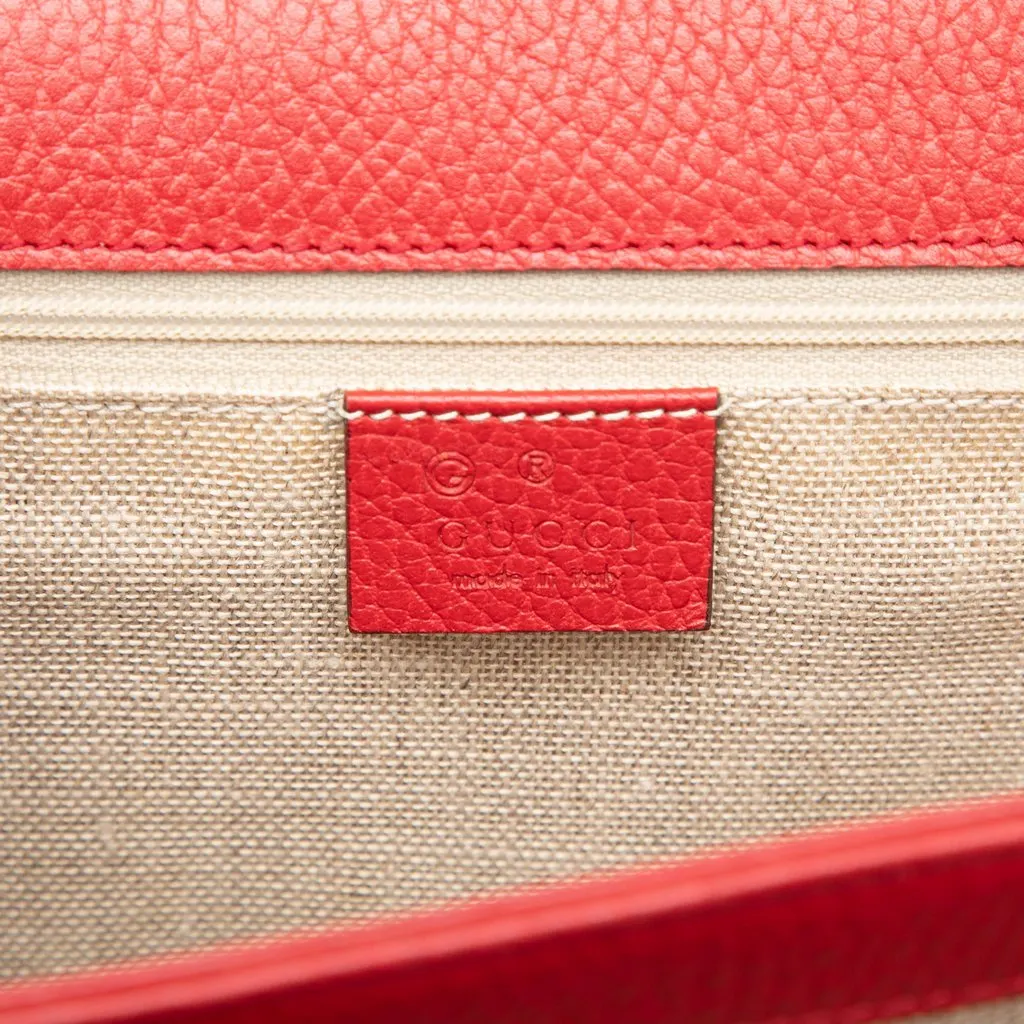 Gucci Medium Dollar Calfskin Interlocking G Crossbody Red Leather Very good - Box View
