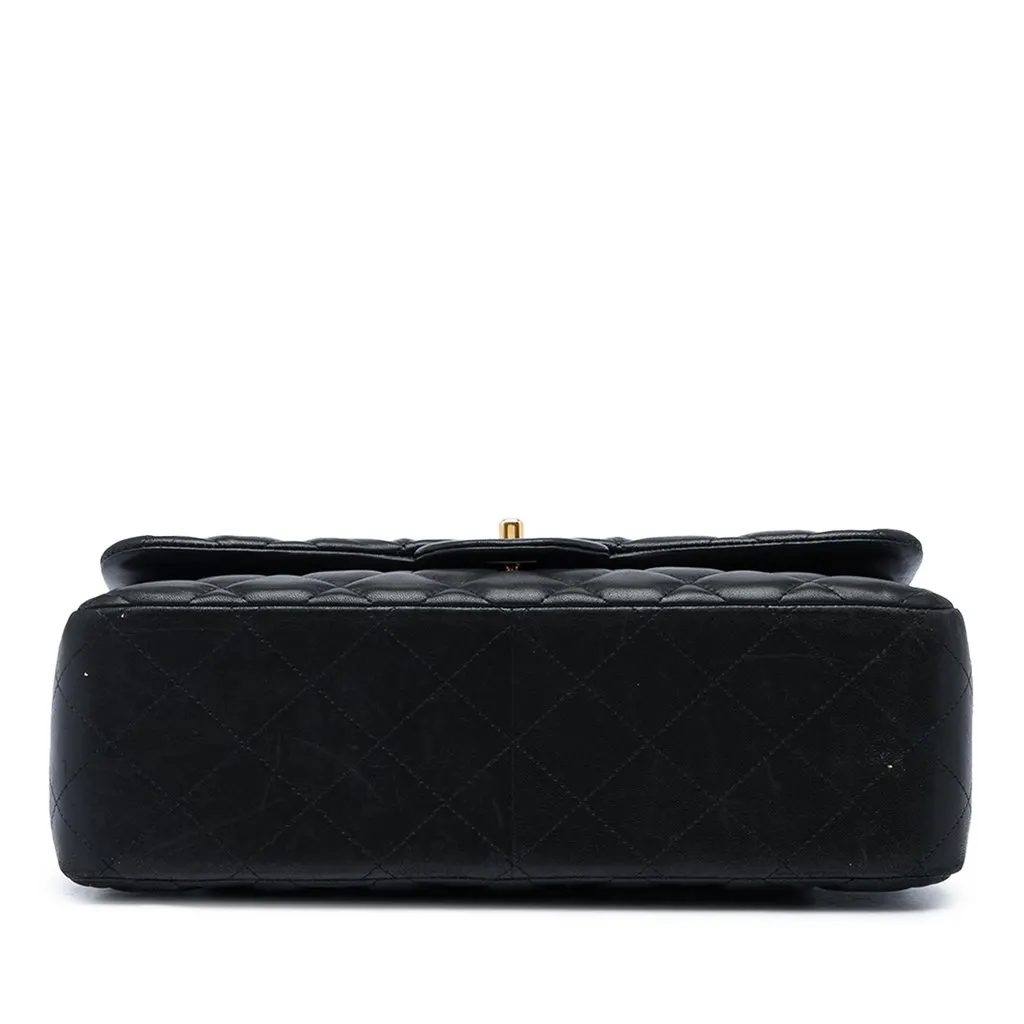 Chanel Jumbo Classic Lambskin Double Flap Black Leather Very good - Inside View