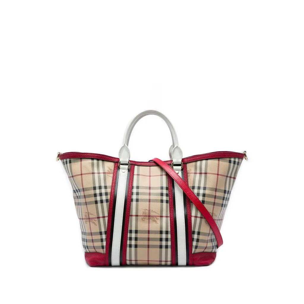 Burberry Medium Haymarket Check Coated Canvas Jameson Tote B