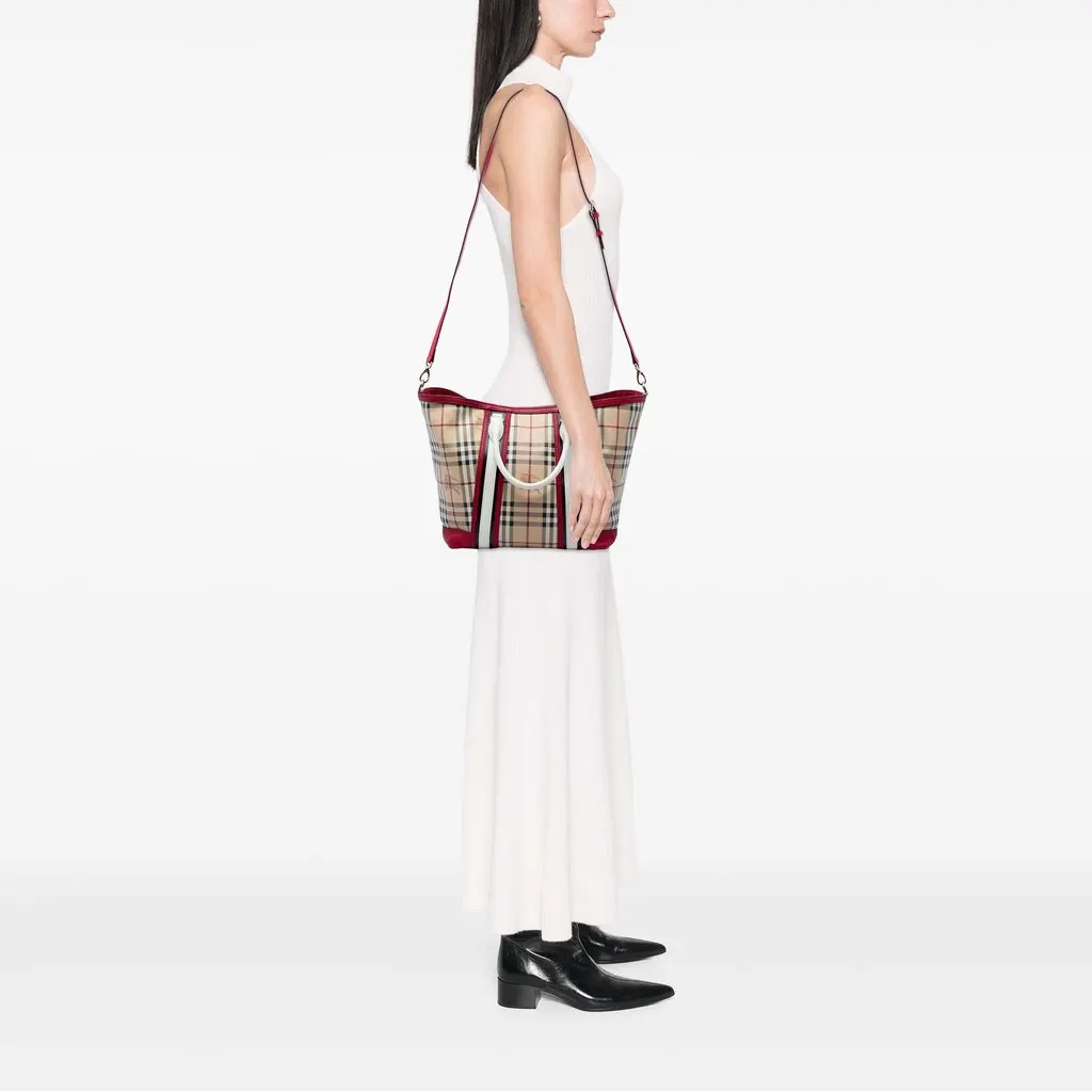 Burberry Medium Haymarket Check Coated Canvas Jameson Tote B