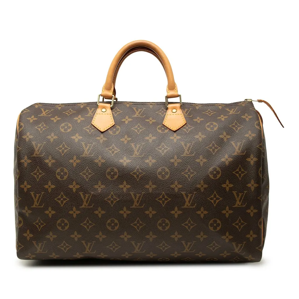 Louis Vuitton Monogram Speedy 40 Brown Good - Front View