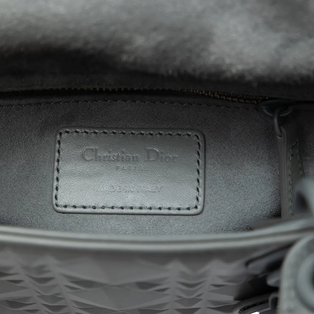 Dior Mini Ultra Matte Calfskin Diamond Cannage Lady Dior Grey Leather Very good - Box View