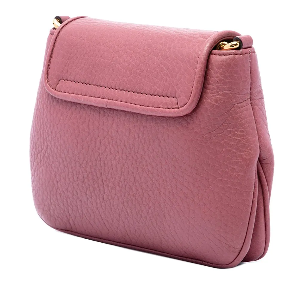 Gucci Small Calfskin 1973 Chain Crossbody Pink Leather Very good - Back View