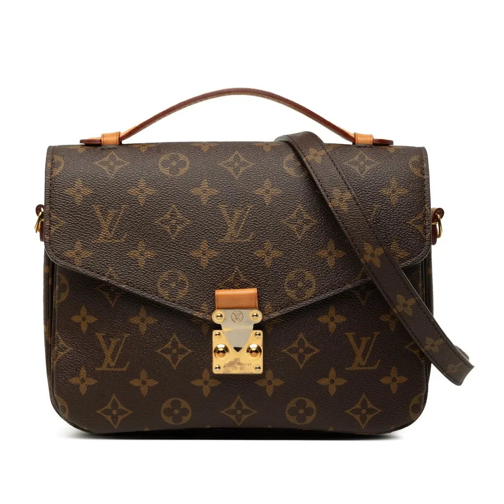 Louis Vuitton Monogram Pochette Metis Brown Canvas Good - Front View
