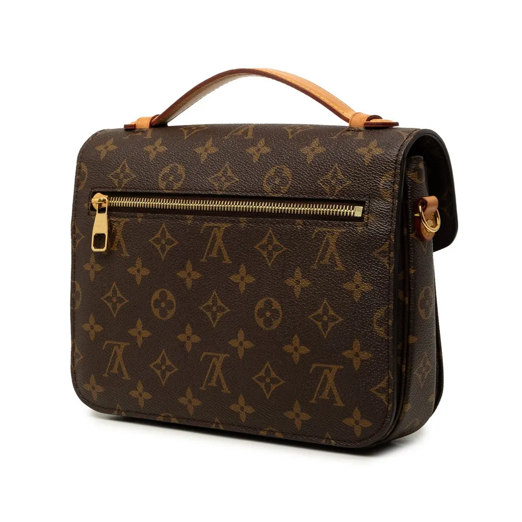 Louis Vuitton Monogram Pochette Metis Brown Canvas Good - Back View
