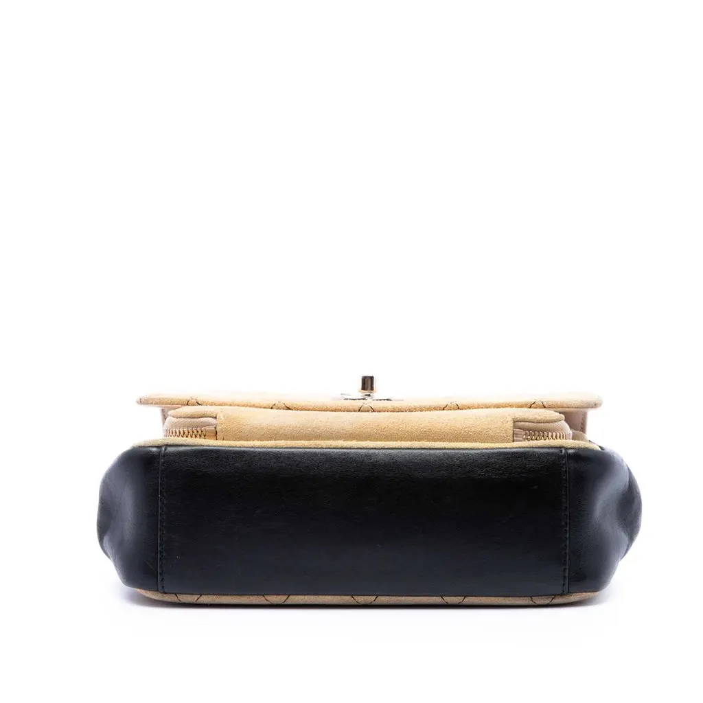 Chanel Medium CC Quilted Suede Business Affinity Flap Beige Leather Very good - Inside View