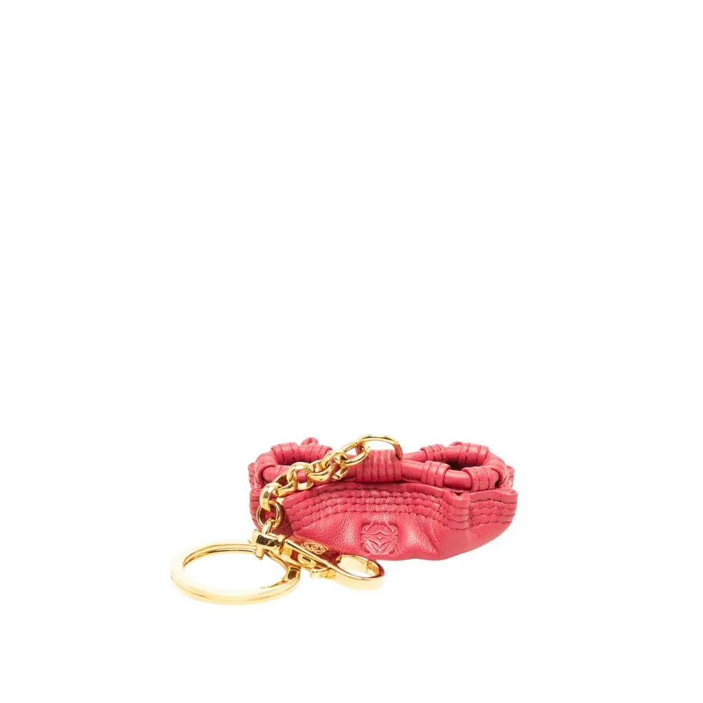 Loewe Mini Nappa Aire Key Chain Pink Leather Very good - Front View