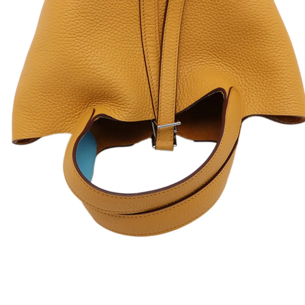 Hermès Clemence and Swift Picotin Lock 18 Eclat Yellow Leather Very good - Box View