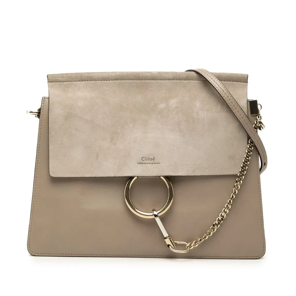 Chloé Medium Leather Faye Shoulder Bag MultiColor Leather Very good - Front View