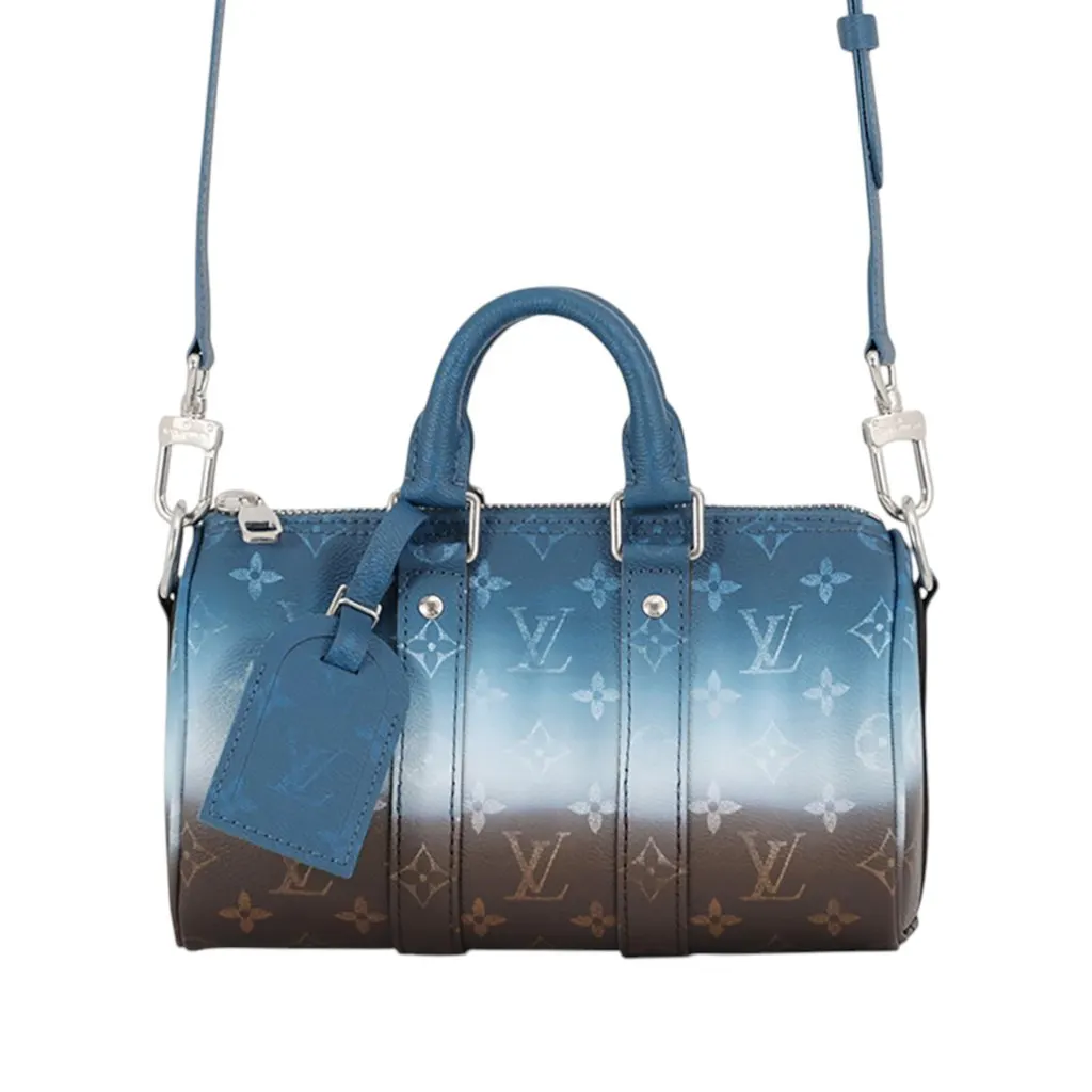 Louis Vuitton Monogram Pigment Keepall Bandouliere 25 Blue Canvas Very good - Front View