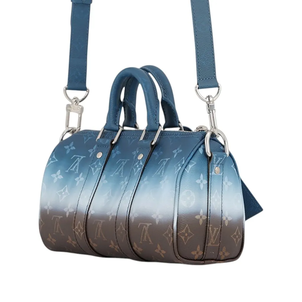 Louis Vuitton Monogram Pigment Keepall Bandouliere 25 Blue Canvas Very good - Back View