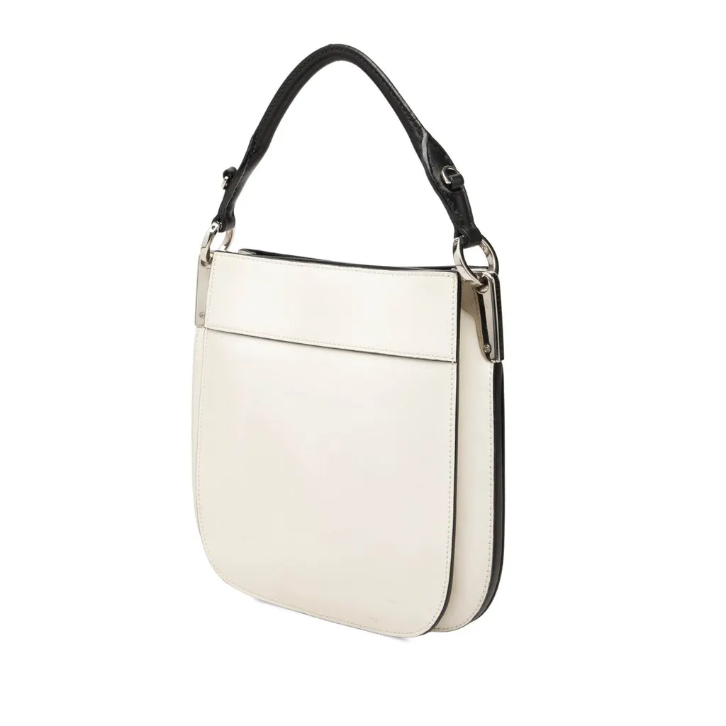 Prada Small City Calf Margit Satchel White Leather Good - Back View