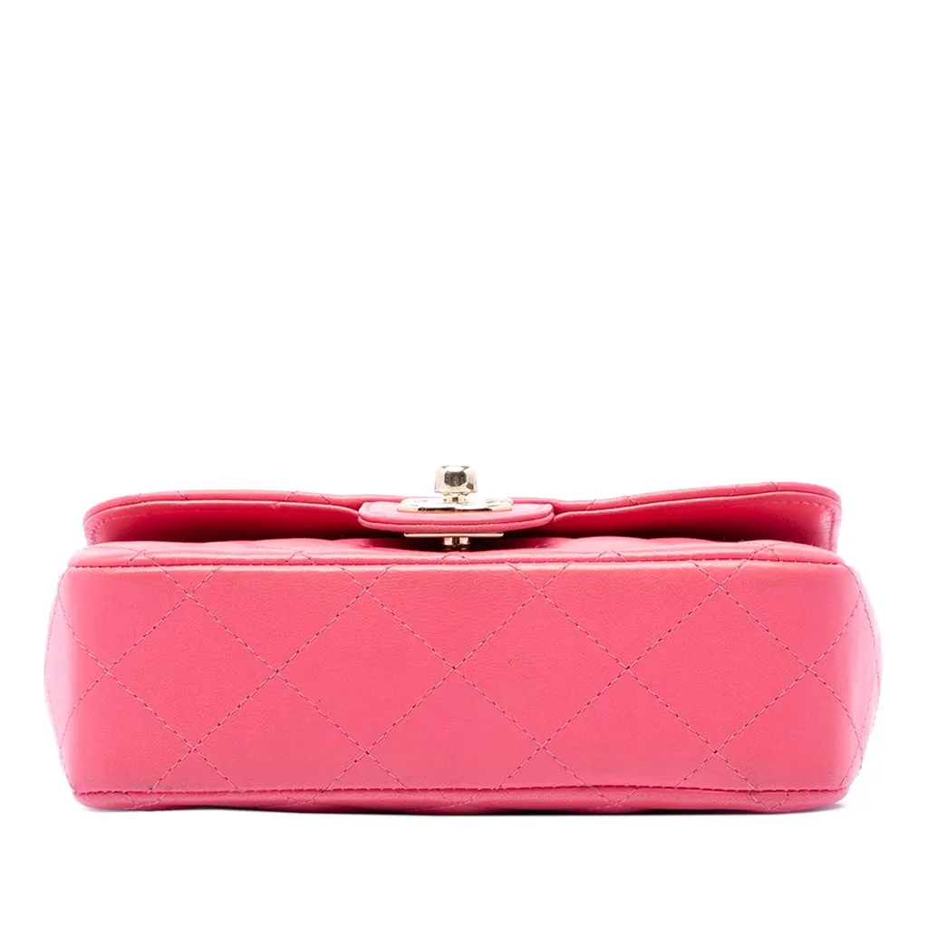 Chanel Extra Mini Lambskin V for Victory Flap Pink Leather Very good - Inside View