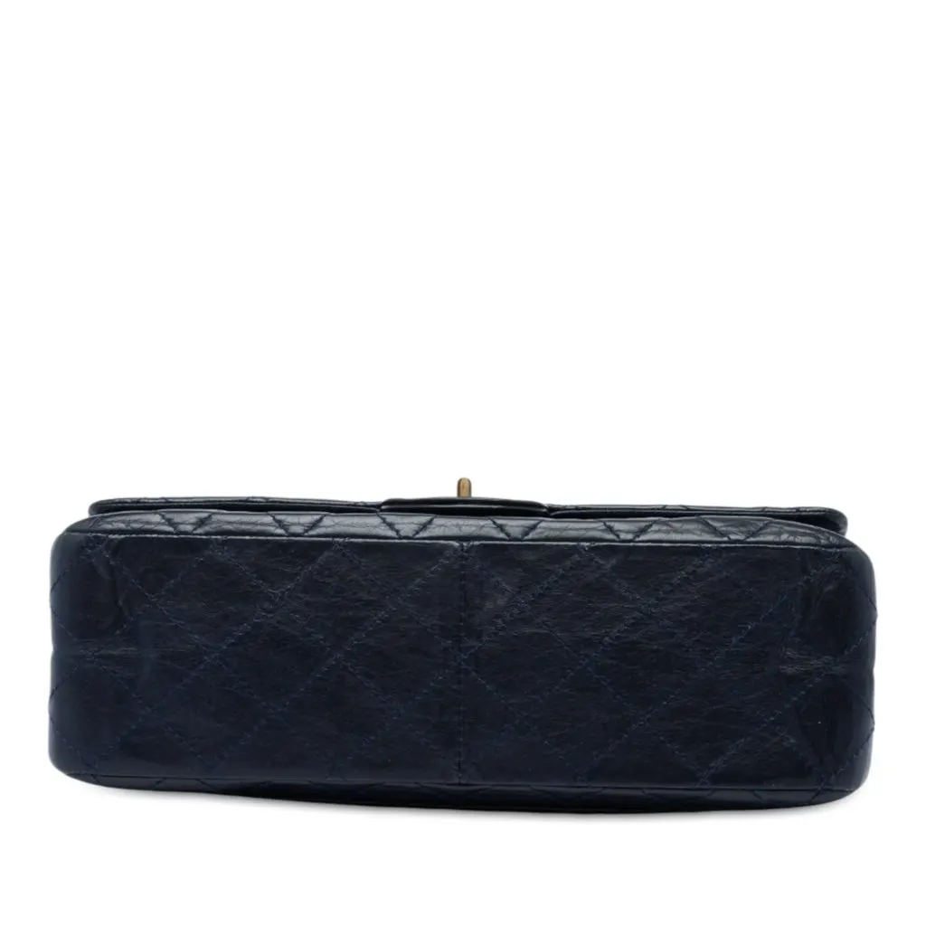 Chanel Quilted Aged Calfskin Reissue 2.55 Double Flap 227 Blue Leather Very good - Inside View