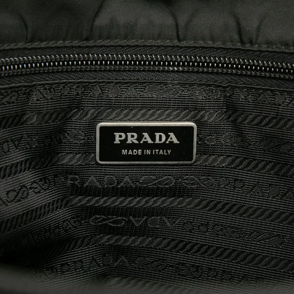 Prada Tessuto Double Buckle Messenger Bag Black Very good - Box View