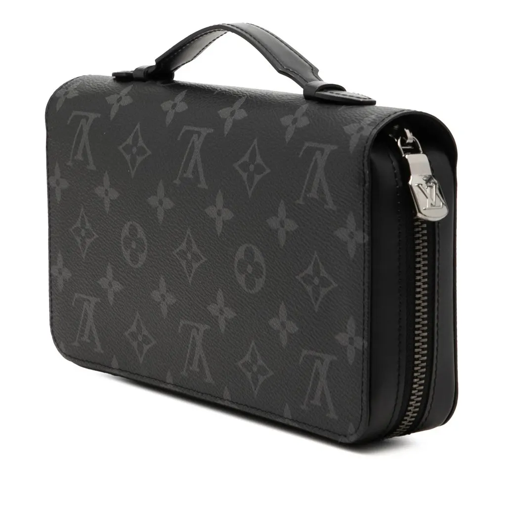 Louis Vuitton Monogram Eclipse Zippy XL Wallet Black Very good - Back View