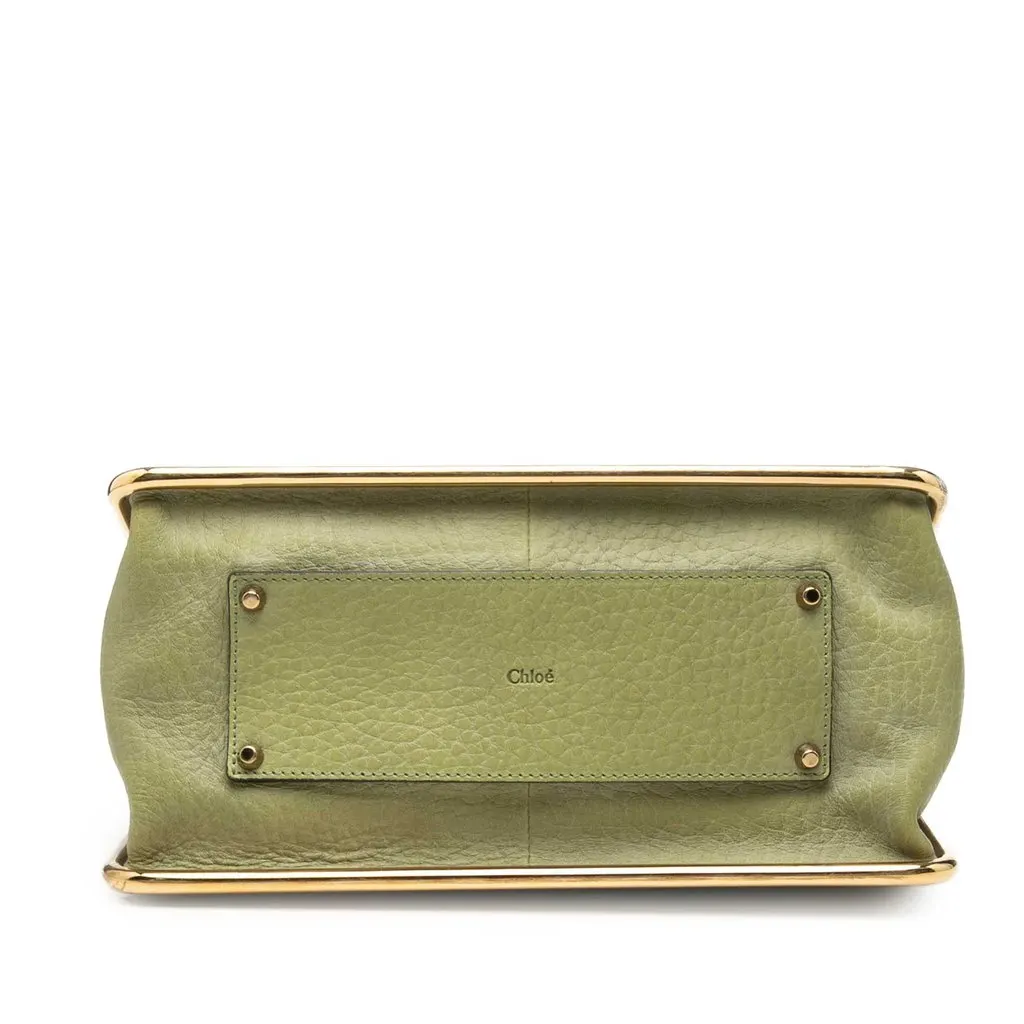 Chloé Medium Pebbled Leather Sally Shoulder Bag Green Leather Very good - Inside View
