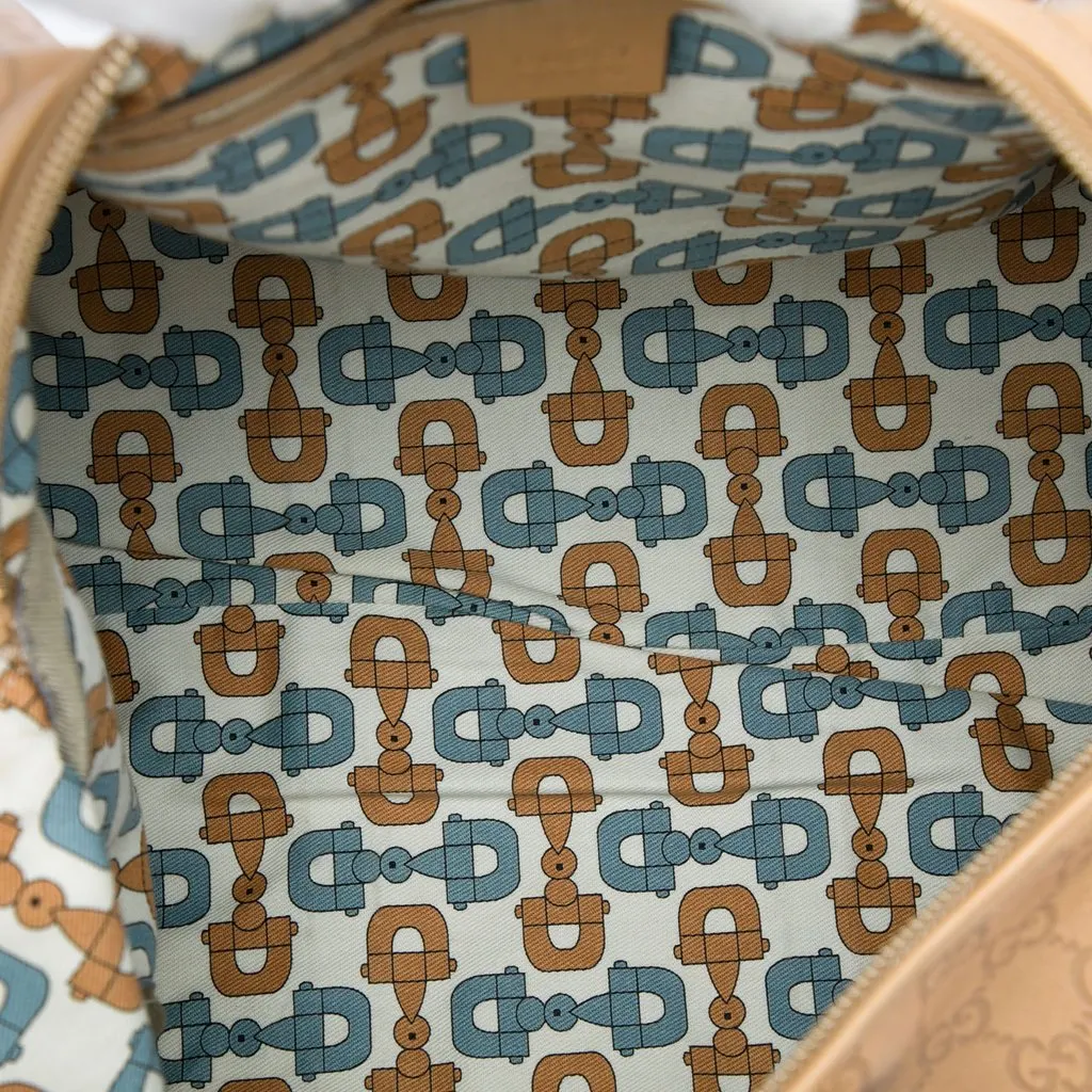 Gucci Medium GG Supreme Joy Boston Bag Brown Canvas Good - Model View