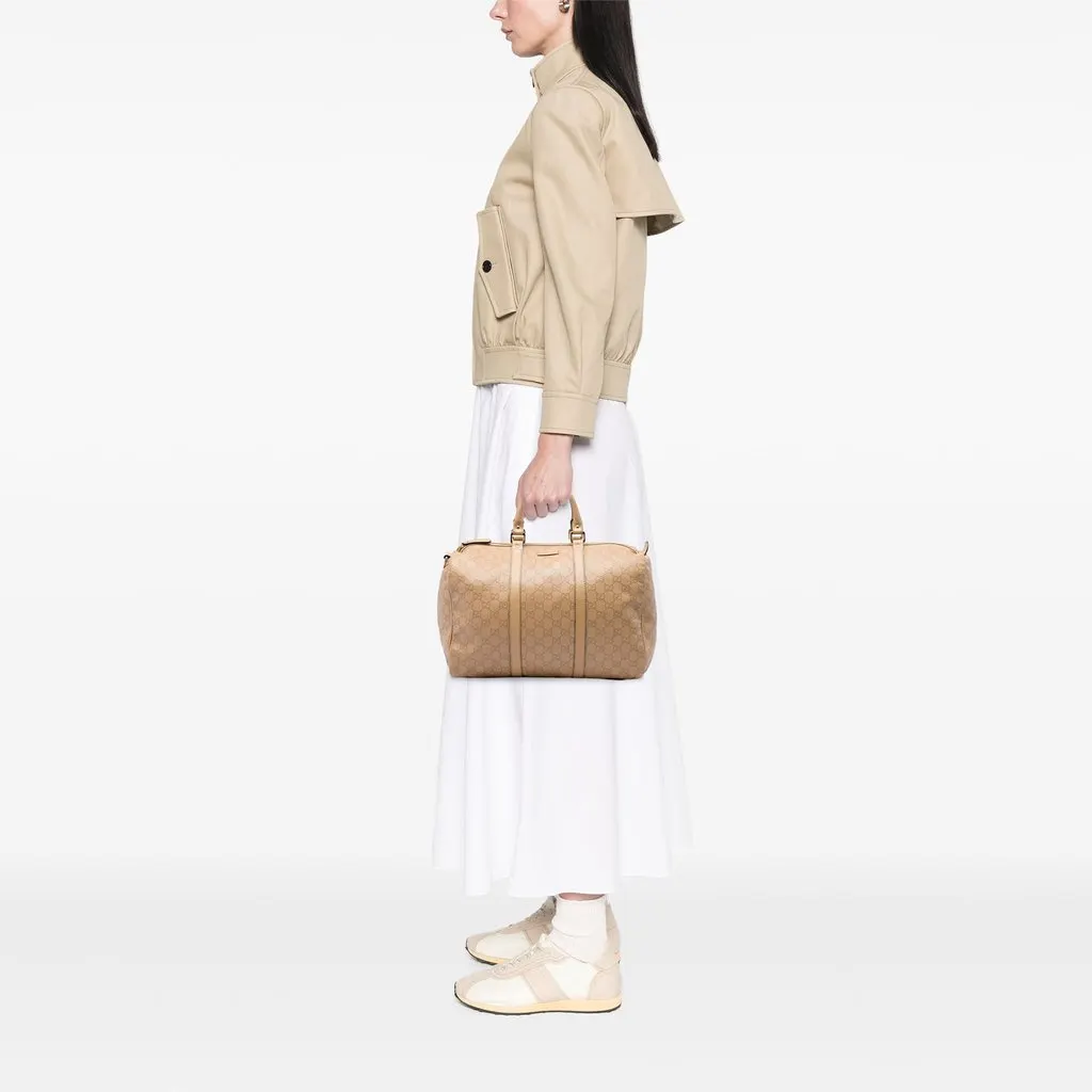 Gucci Medium GG Supreme Joy Boston Bag Brown Canvas Good - Box View