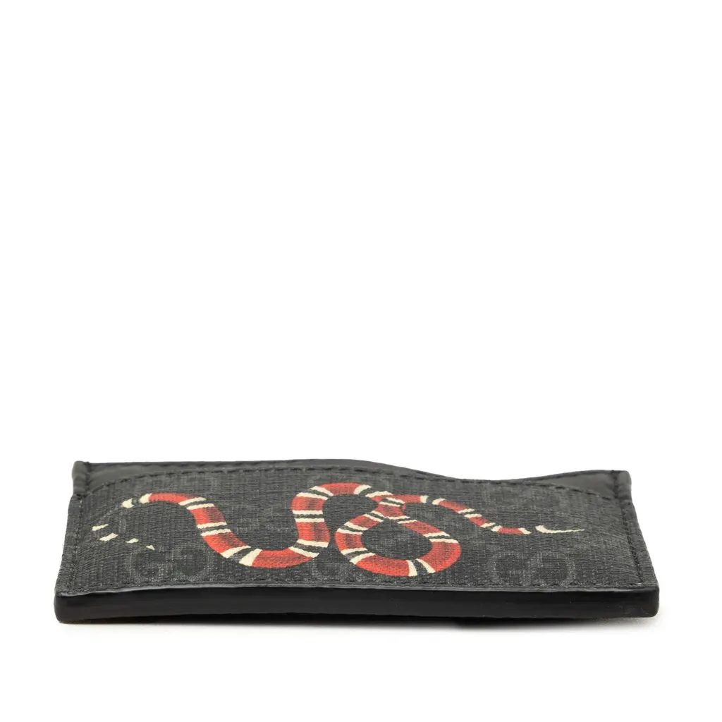 Gucci GG Supreme Kingsnake Card Holder MultiColor Canvas Good - Inside View