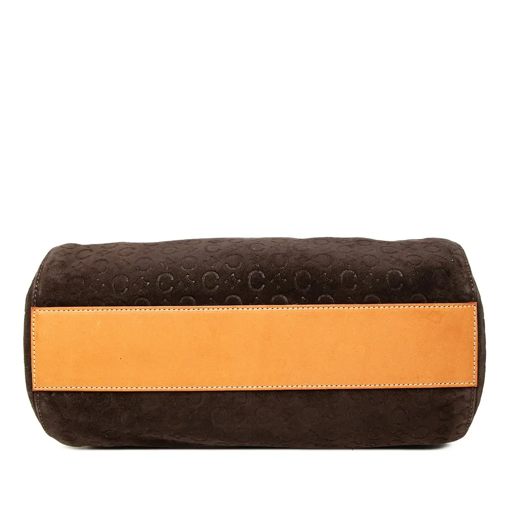 Celine C Macadam Suede Handbag Brown Suede Good - Inside View