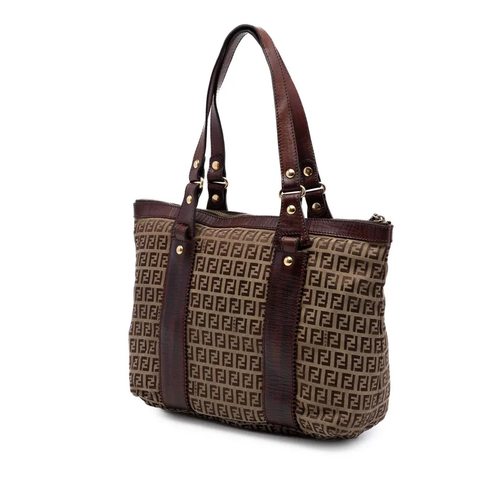 Fendi Zucchino Canvas Tote Beige Very good - Back View