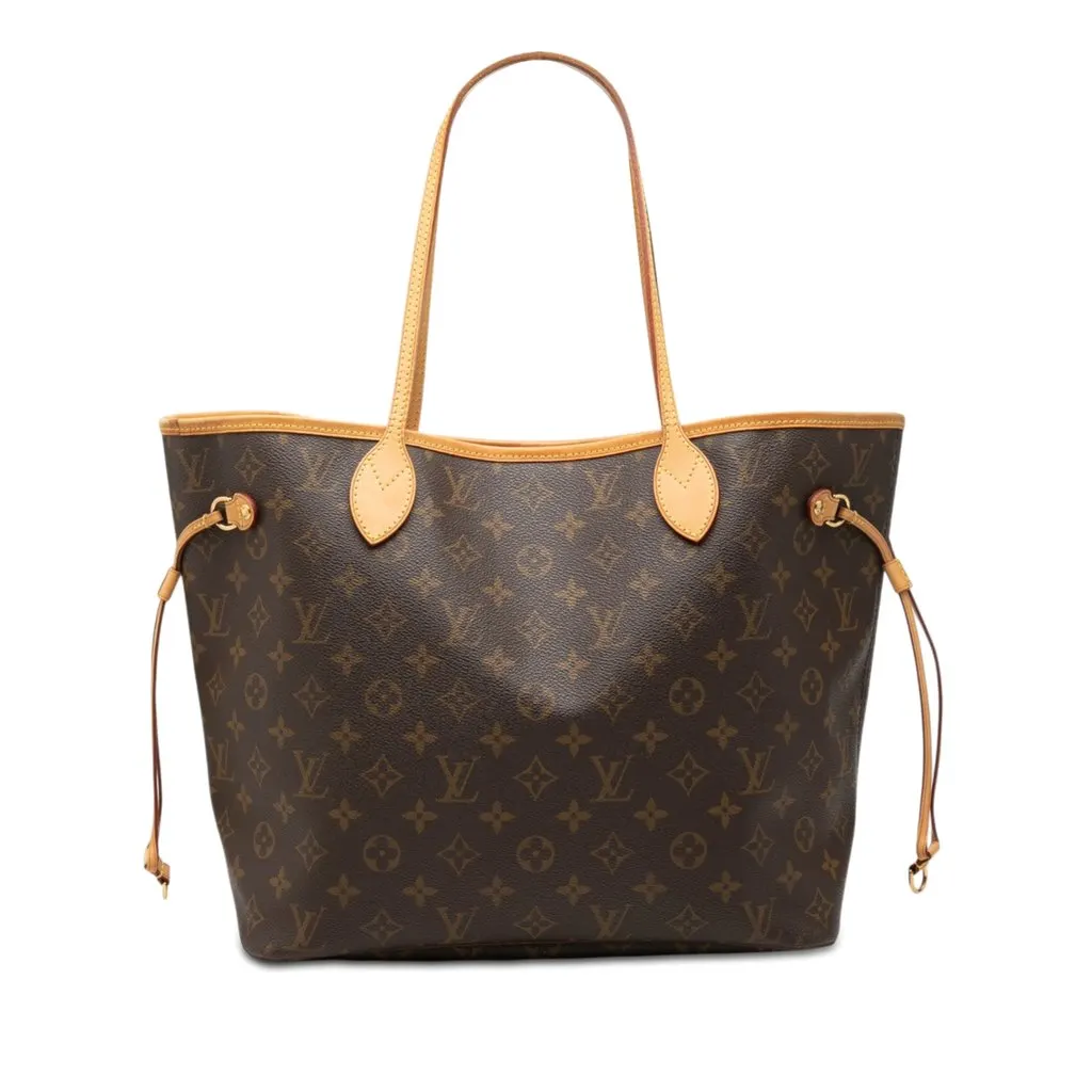 Louis Vuitton Monogram Neverfull MM Brown Canvas Good - Front View