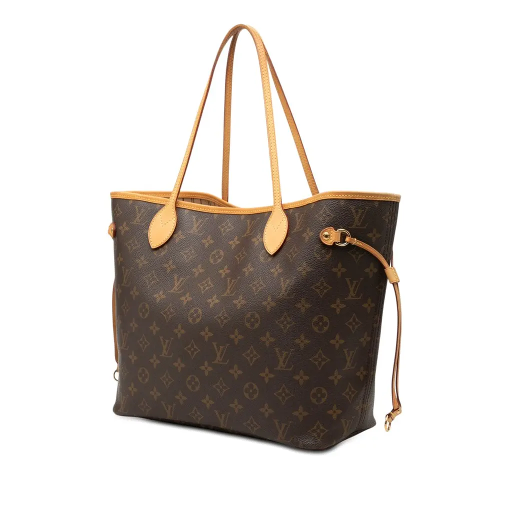 Louis Vuitton Monogram Neverfull MM Brown Canvas Good - Back View