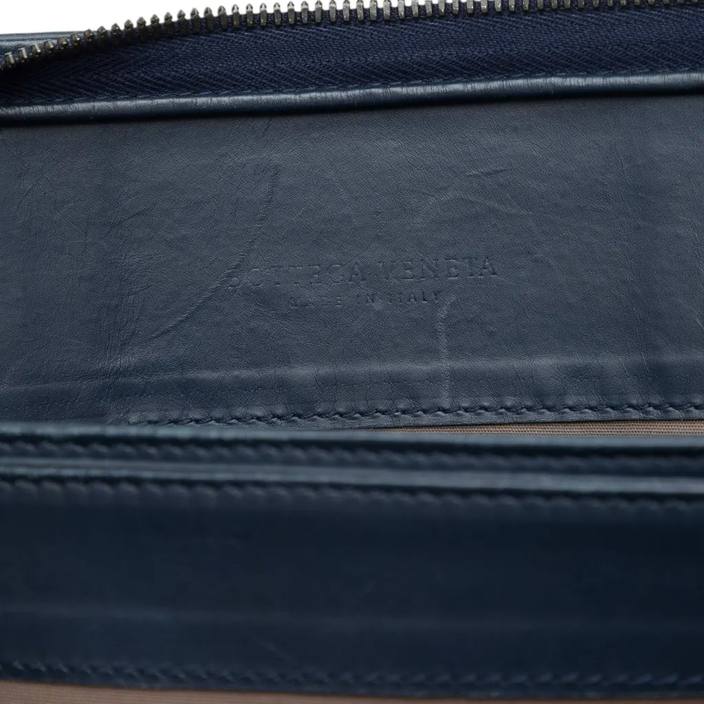 Bottega Veneta Nappa Intrecciato Business Bag Blue Leather Good - Box View