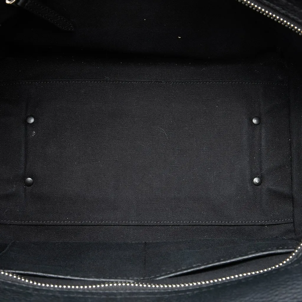 Burberry Leather and Mega Check Canvas Harcourt Satchel Black Leather Very good - Model View