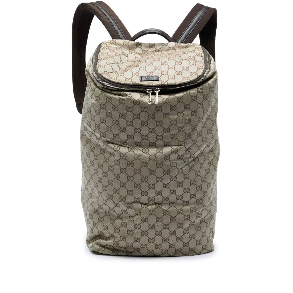 Gucci GG Nylon Backpack XL Beige Polyamide Very good - Front View