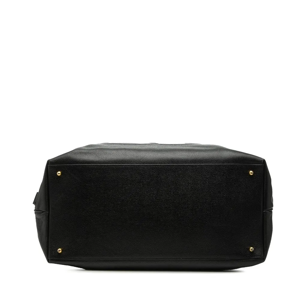 Chanel Large CC Caviar Hobo Black Leather Very good - Inside View