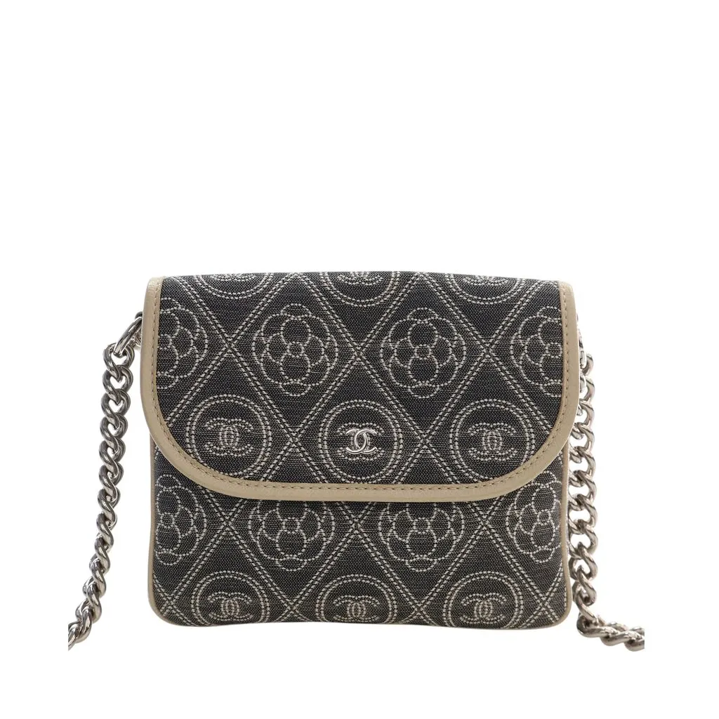 Chanel Camellia Printed Canvas Double Side Flap MultiColor Very good - Back View