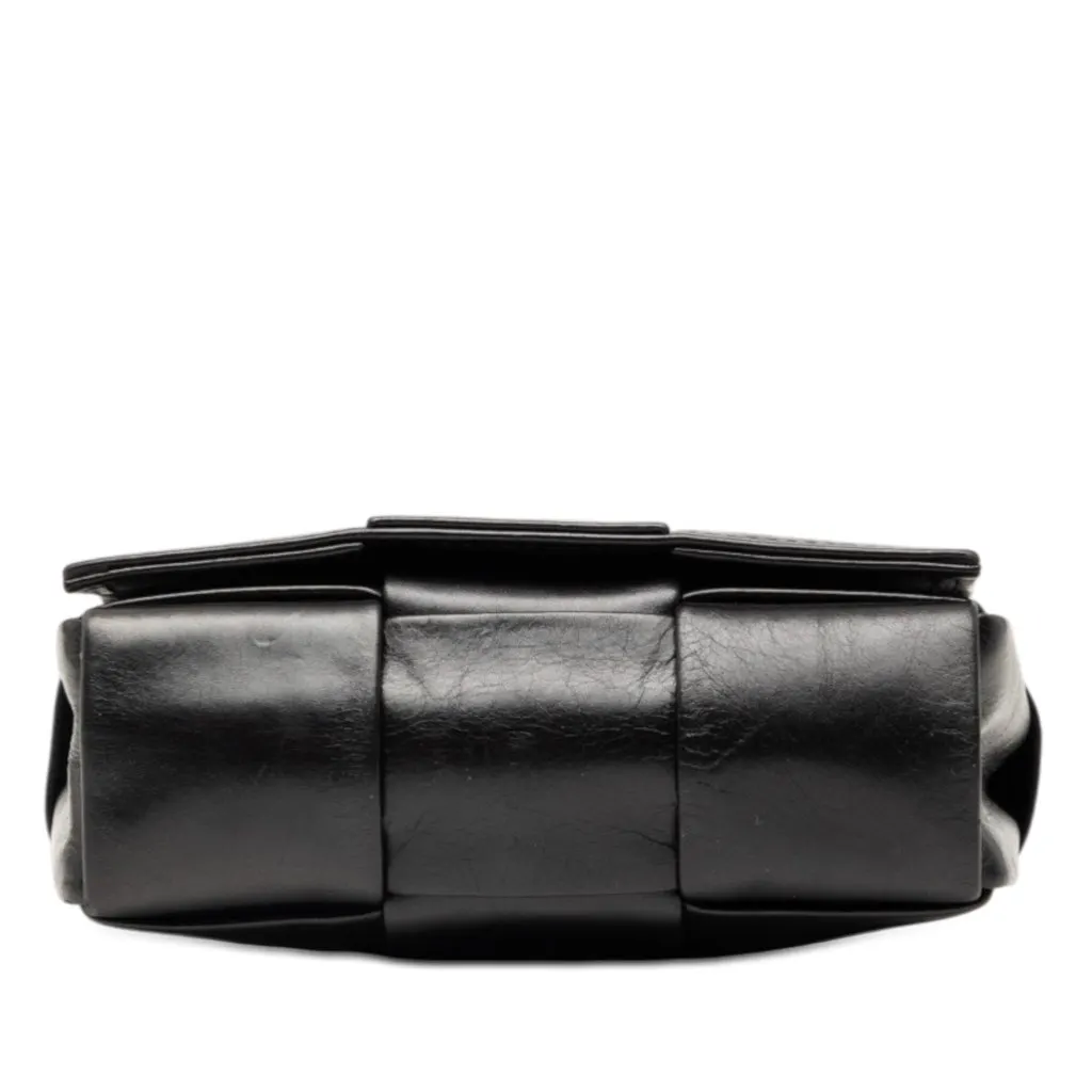 Bottega Veneta Candy Paper Calfskin Intrecciato Cassette Crossbody Black Leather Very good - Inside View