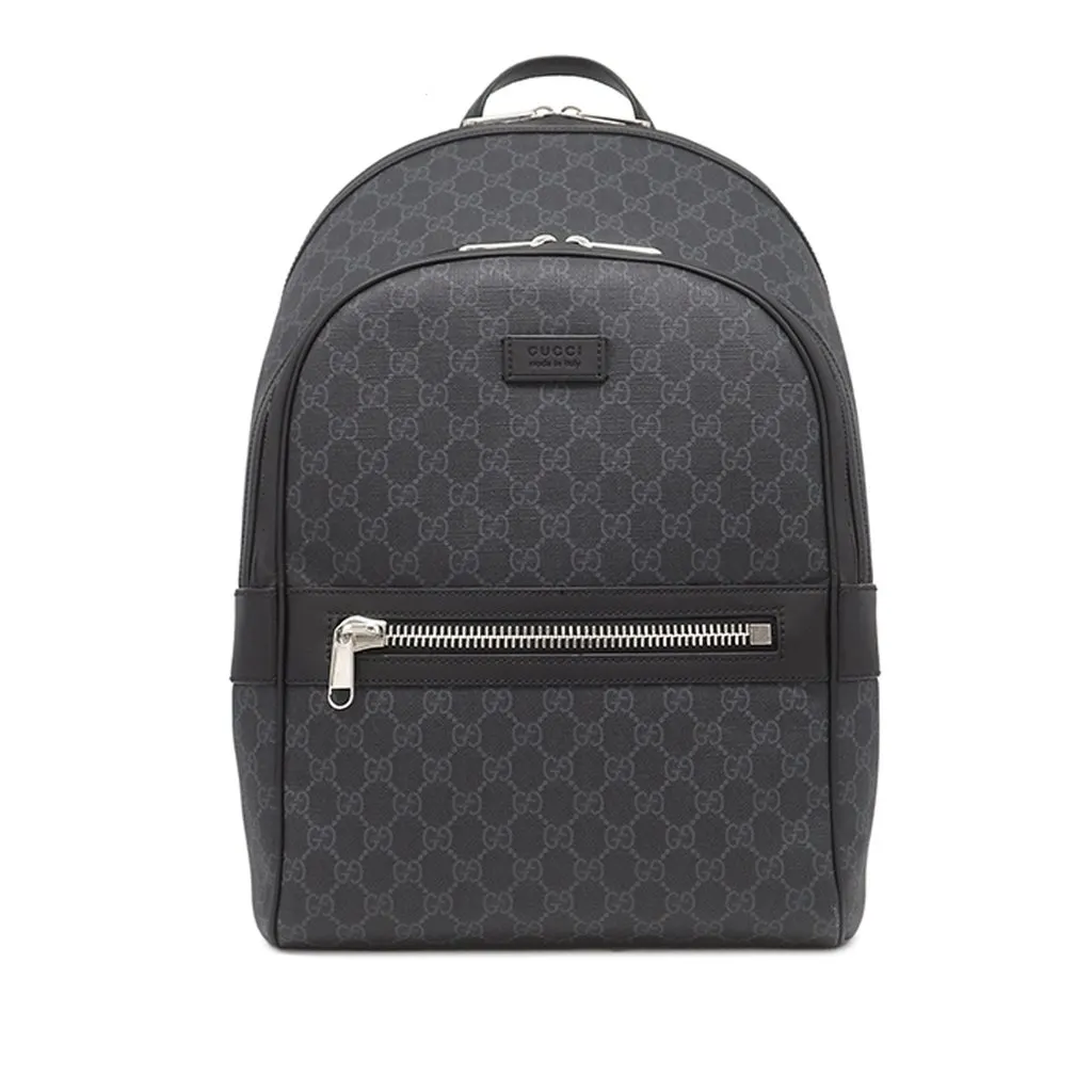 Gucci GG Supreme Web Backpack Black Canvas Very good - Front View