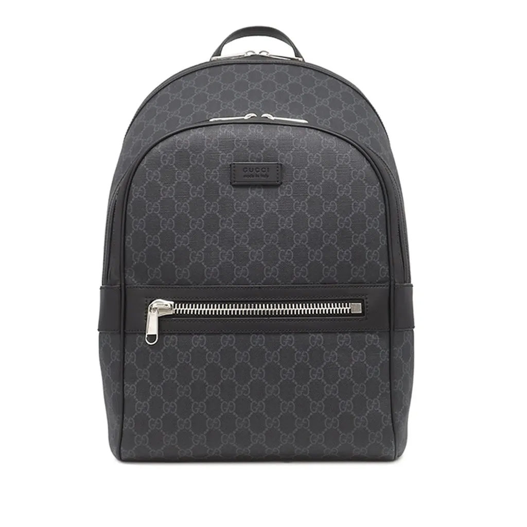 Gucci GG Supreme Web Backpack Black Canvas Very good - Inside View