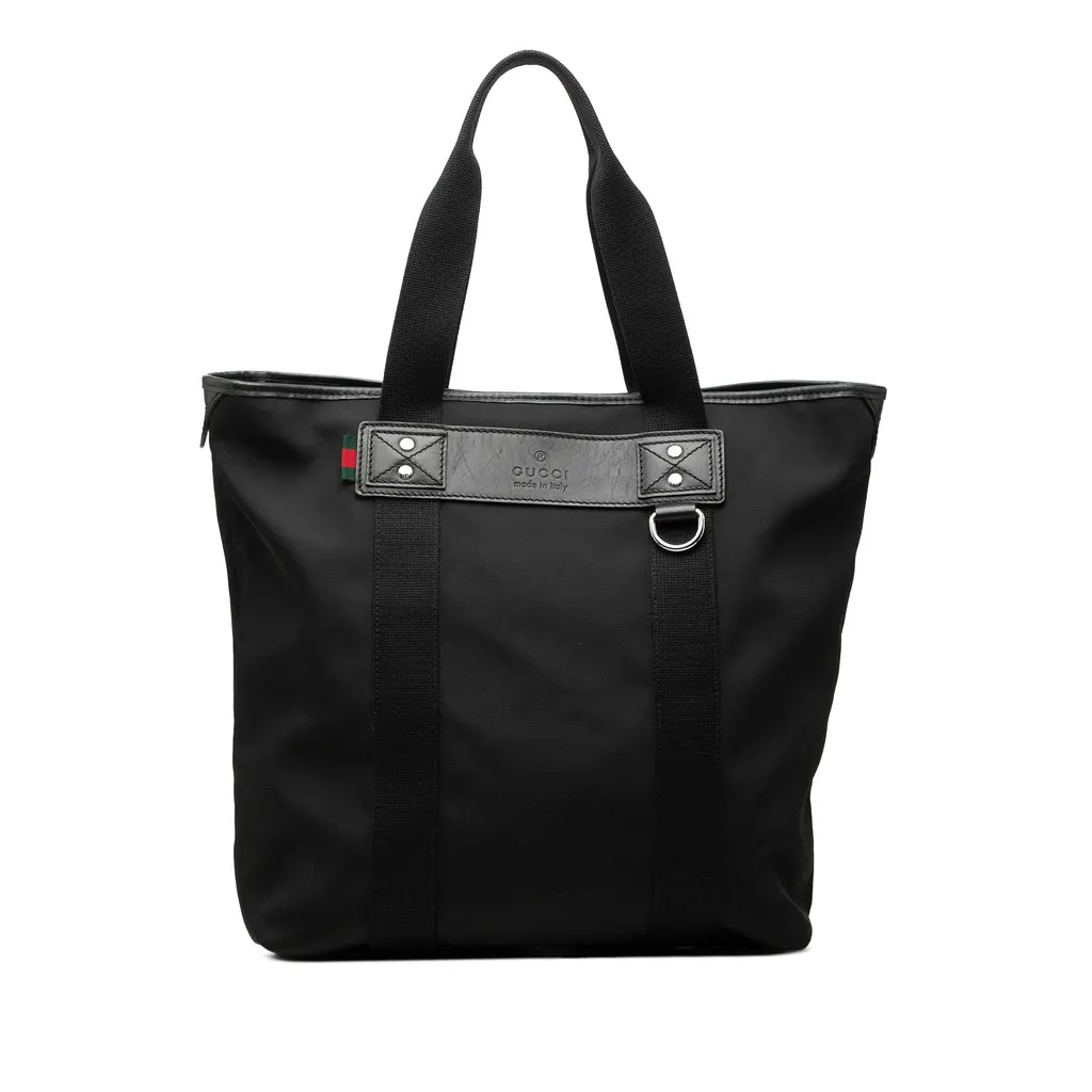 Gucci Nylon Web Tote Black Very good - Front View