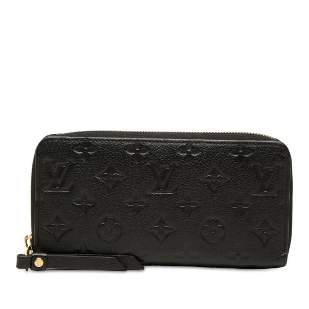 Louis Vuitton Monogram Empreinte Zippy Long Wallet Black Leather Very good - Front View