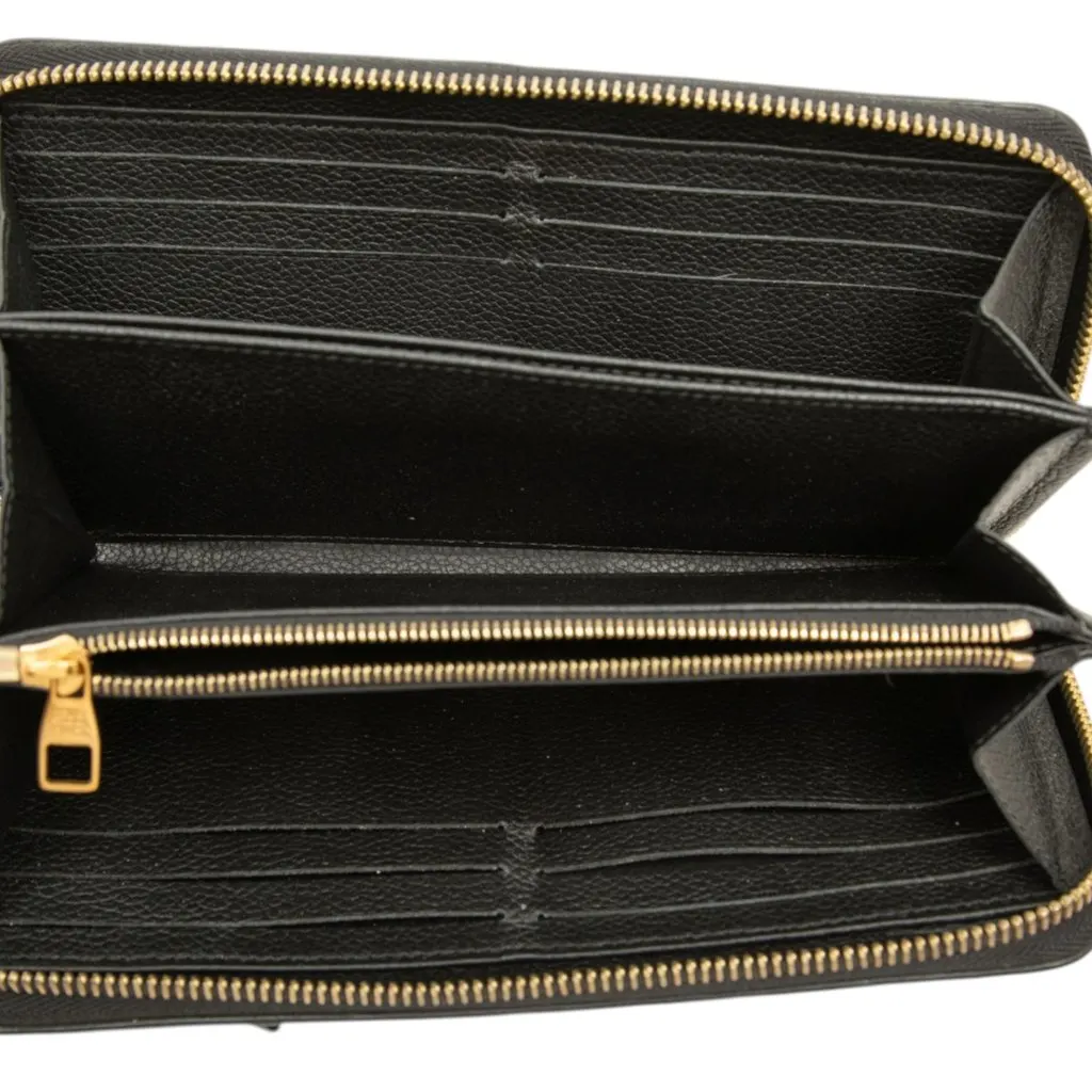Louis Vuitton Monogram Empreinte Zippy Long Wallet Black Leather Very good - Model View