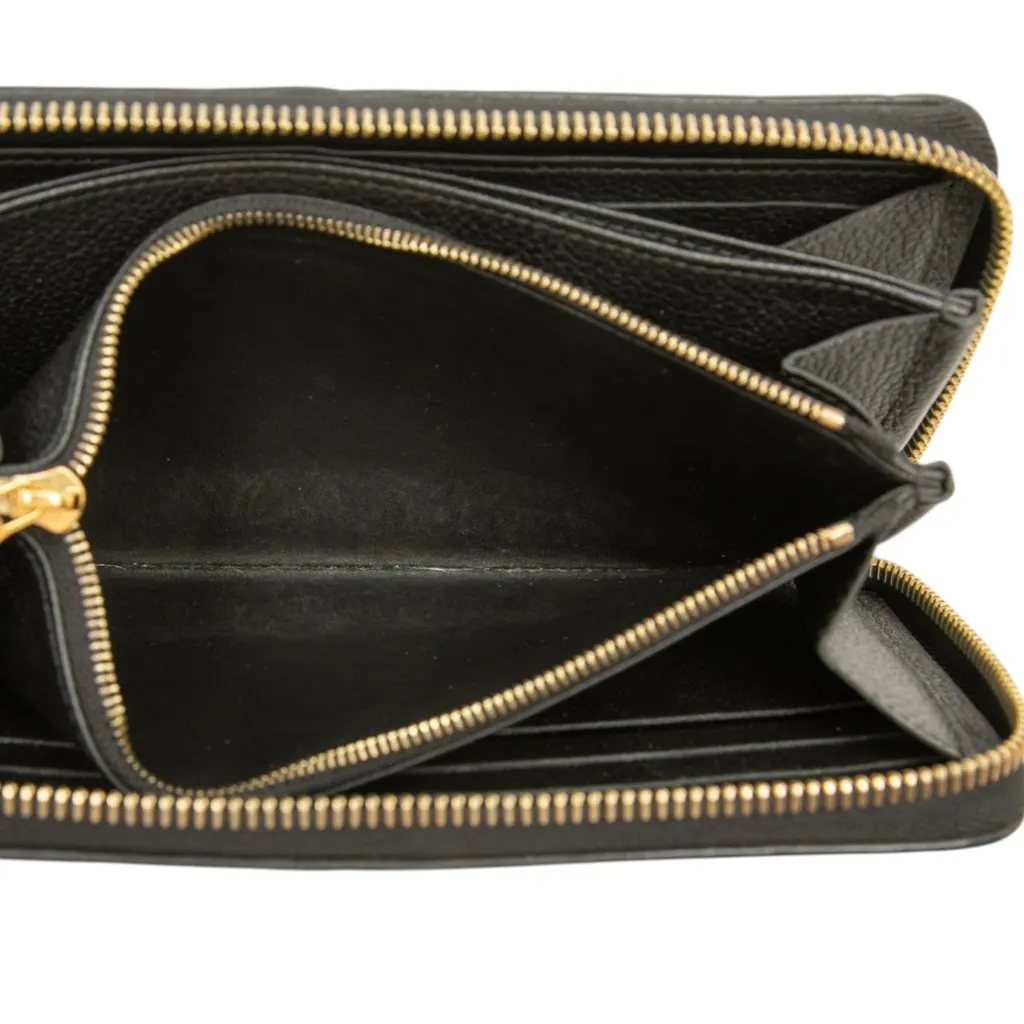Louis Vuitton Monogram Empreinte Zippy Long Wallet Black Leather Very good - Box View